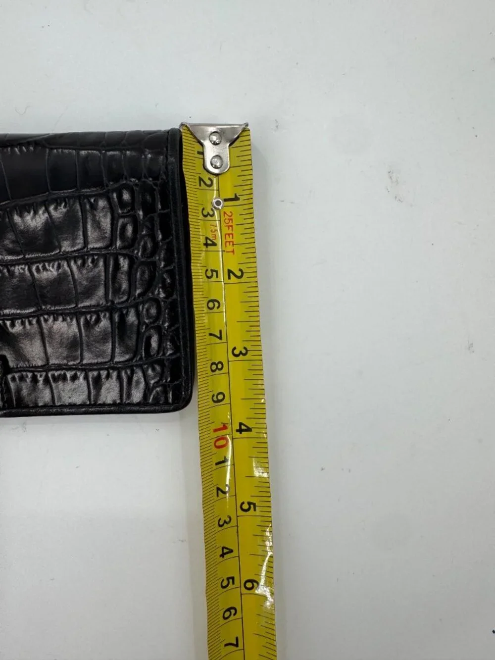 Brighton Black Crocodile Embossed Leather Checkbook Wallet Heart Silver Bar